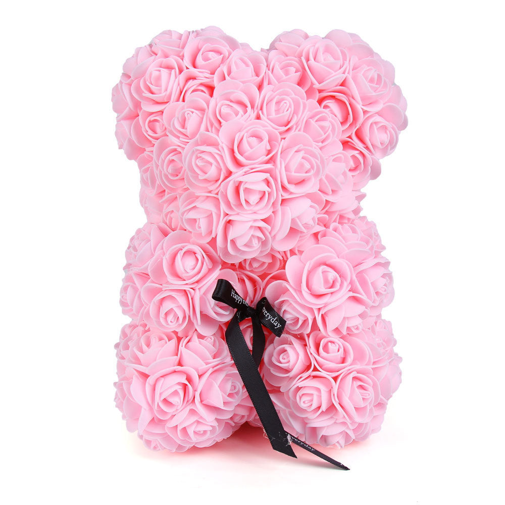 Mother's Day Gift 25cm Foam Flower Bear PE Rose Flower Bear PVC Gift Box Valentine's Day Cross-border Bestseller