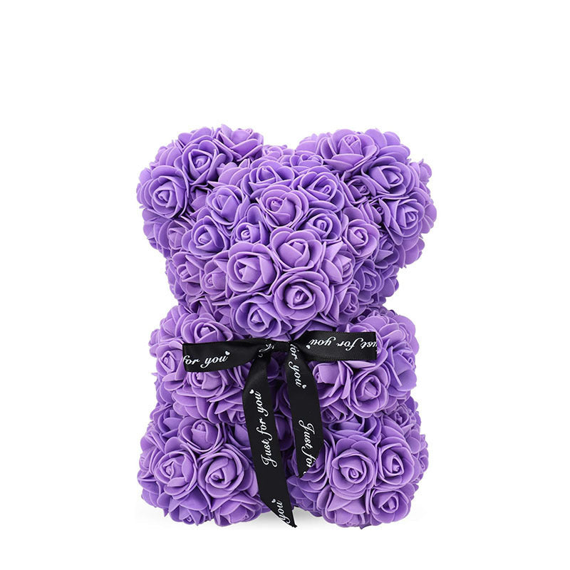 Mother's Day Gift 25cm Foam Flower Bear PE Rose Flower Bear PVC Gift Box Valentine's Day Cross-border Bestseller