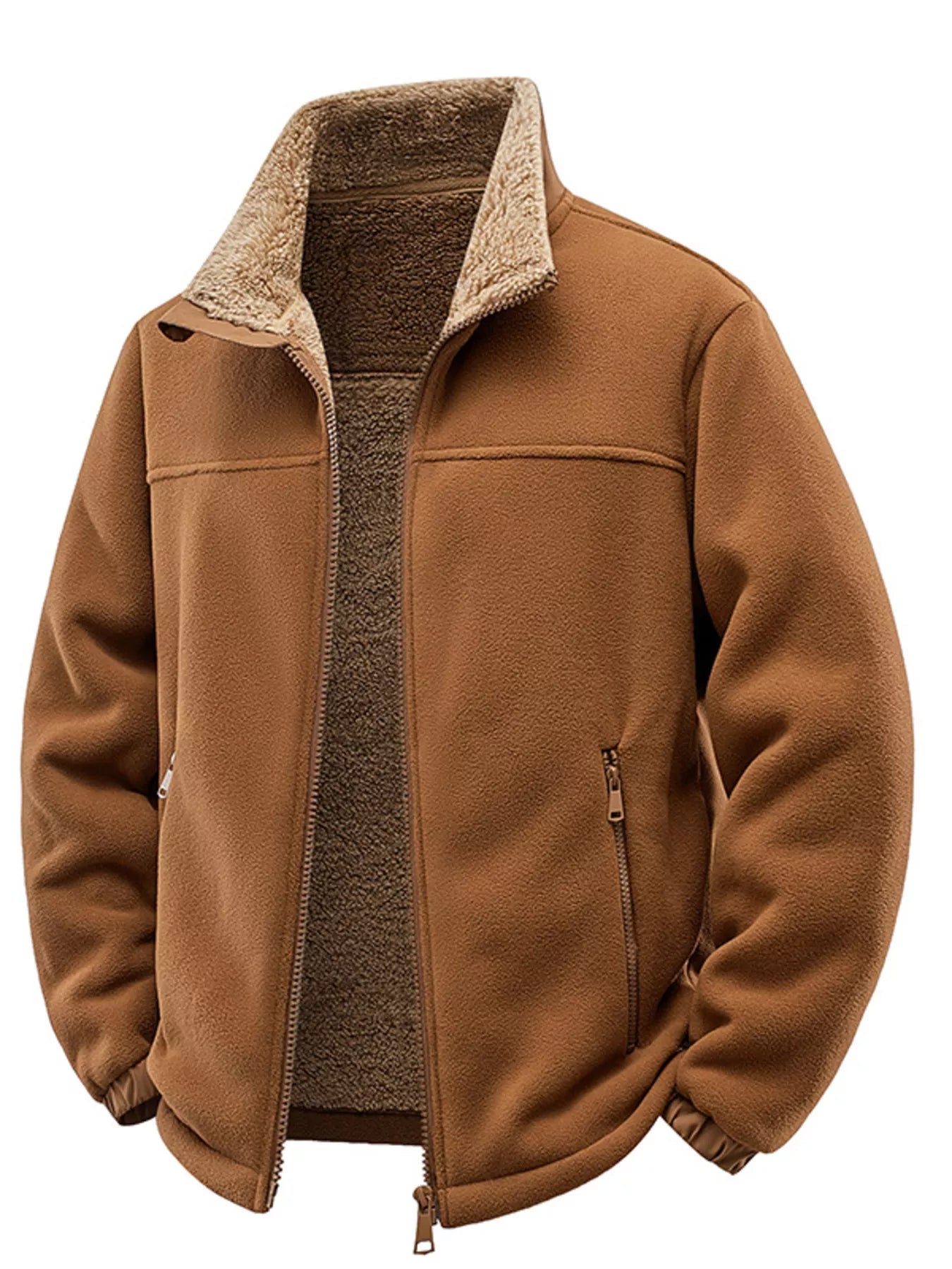 Men's Plus Size Zip Up Fleece Jacket