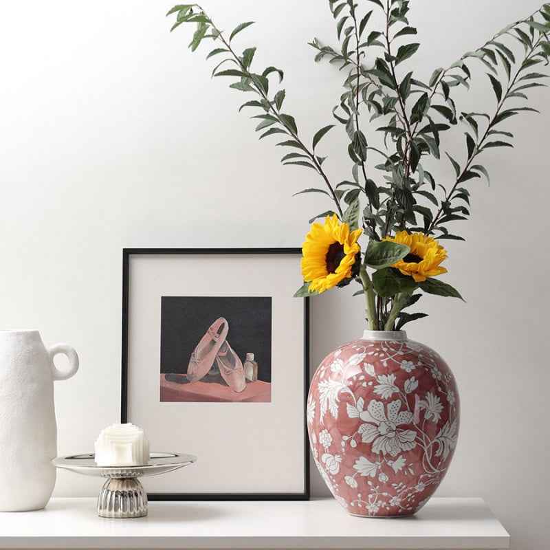 Mantingfang Hongdai Yu Meiren Red Poppy Ceramic Vase – Small or Large