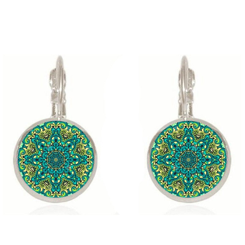 Charm Henna Yoga Amulet Mandala Earrings – Bohemian Drop Earrings