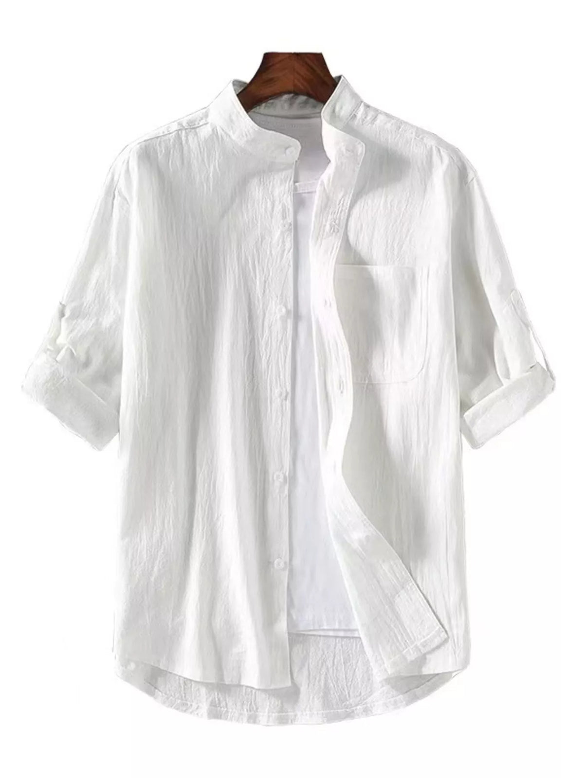 Men's Plus Size Casual Button Up Long Sleeve Shirt