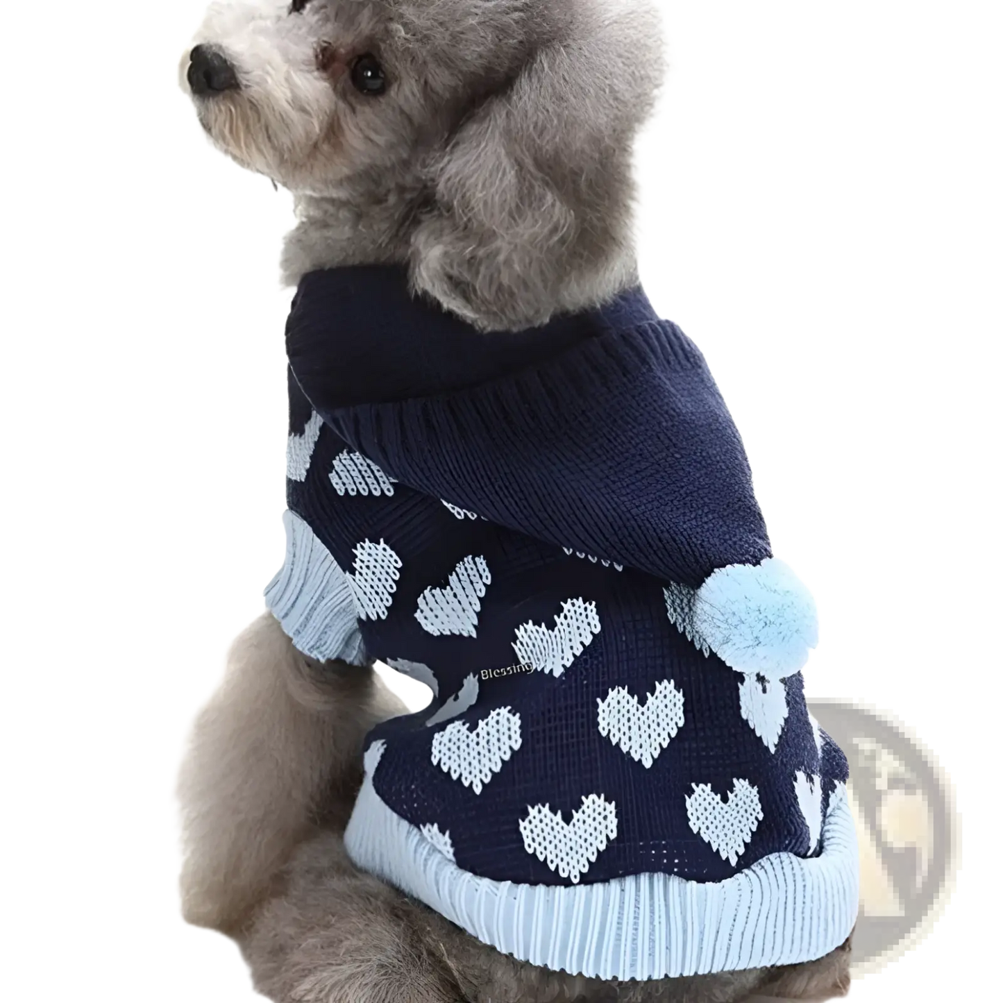 Festive Knit Pet Sweater Snowflake Winter Dog Apparel