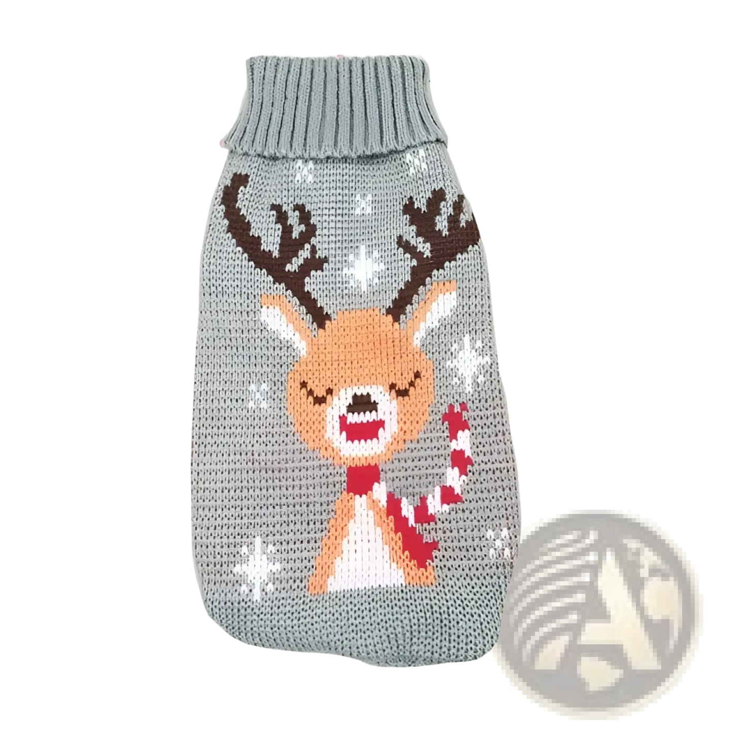 Festive Knit Pet Sweater Snowflake Winter Dog Apparel