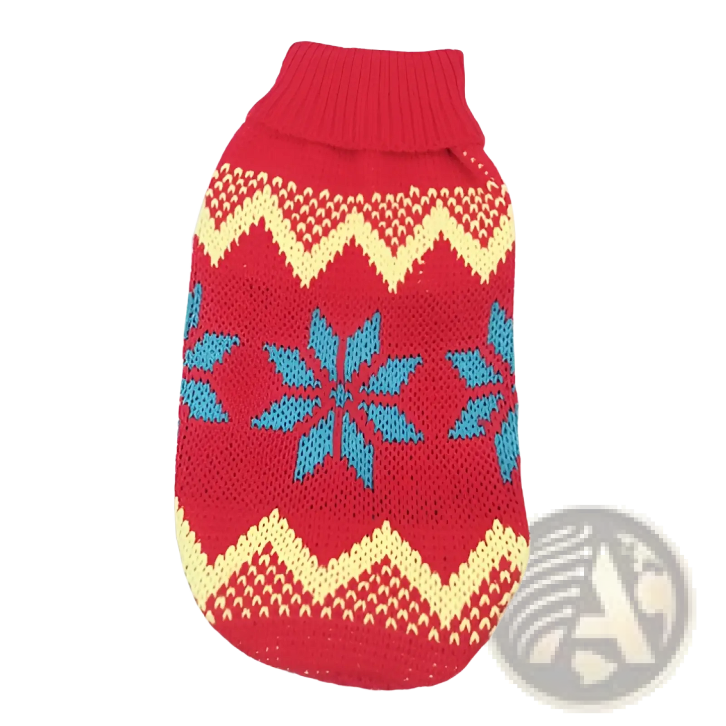 Festive Knit Pet Sweater Snowflake Winter Dog Apparel