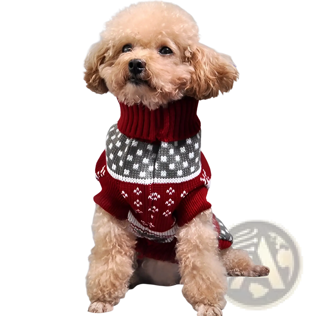 Festive Knit Pet Sweater Snowflake Winter Dog Apparel