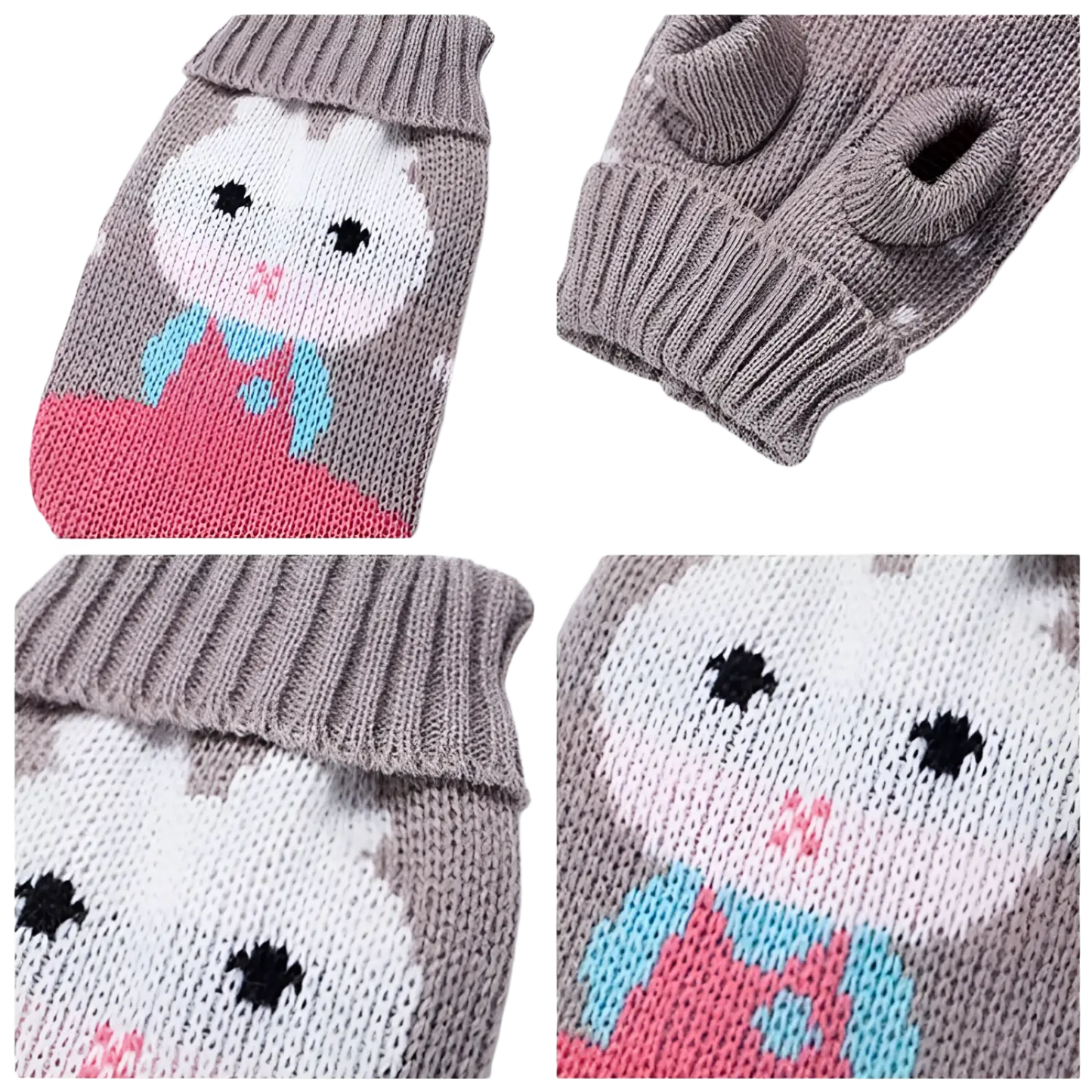 Festive Knit Pet Sweater Snowflake Winter Dog Apparel