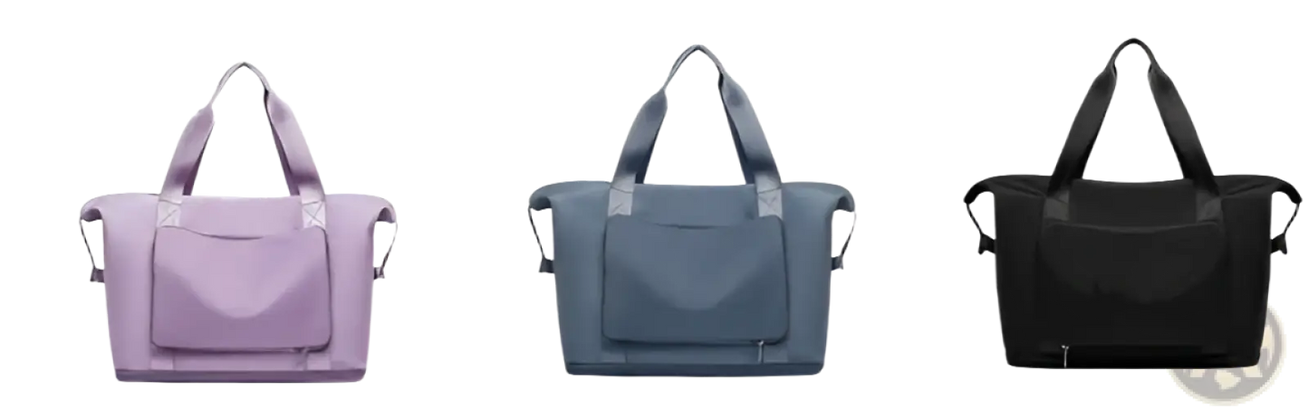 Foldable Gym Bag Waterproof Travel Duffel with Shoe Pocket