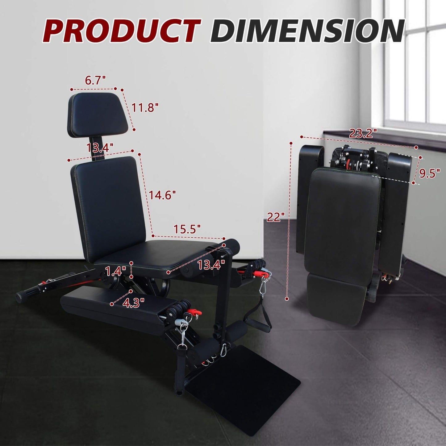 Foldable Multi-Functional Weight Bench For Full-Body Workouts With Resistance Bands, Footrest, And Leg Extender (SAK73642)