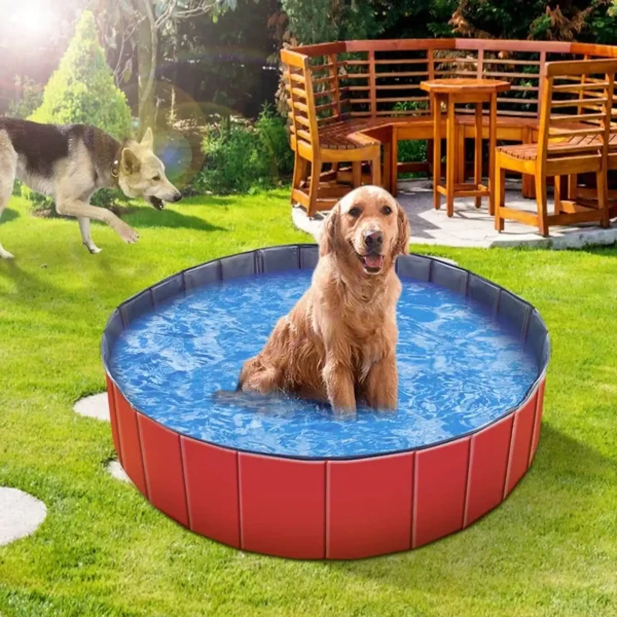 Foldable Pet Swimming Pool Pvc Dog Bathing Tub 63 Inch