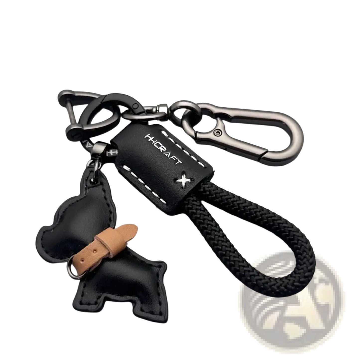 French Bulldog Leather Keychain