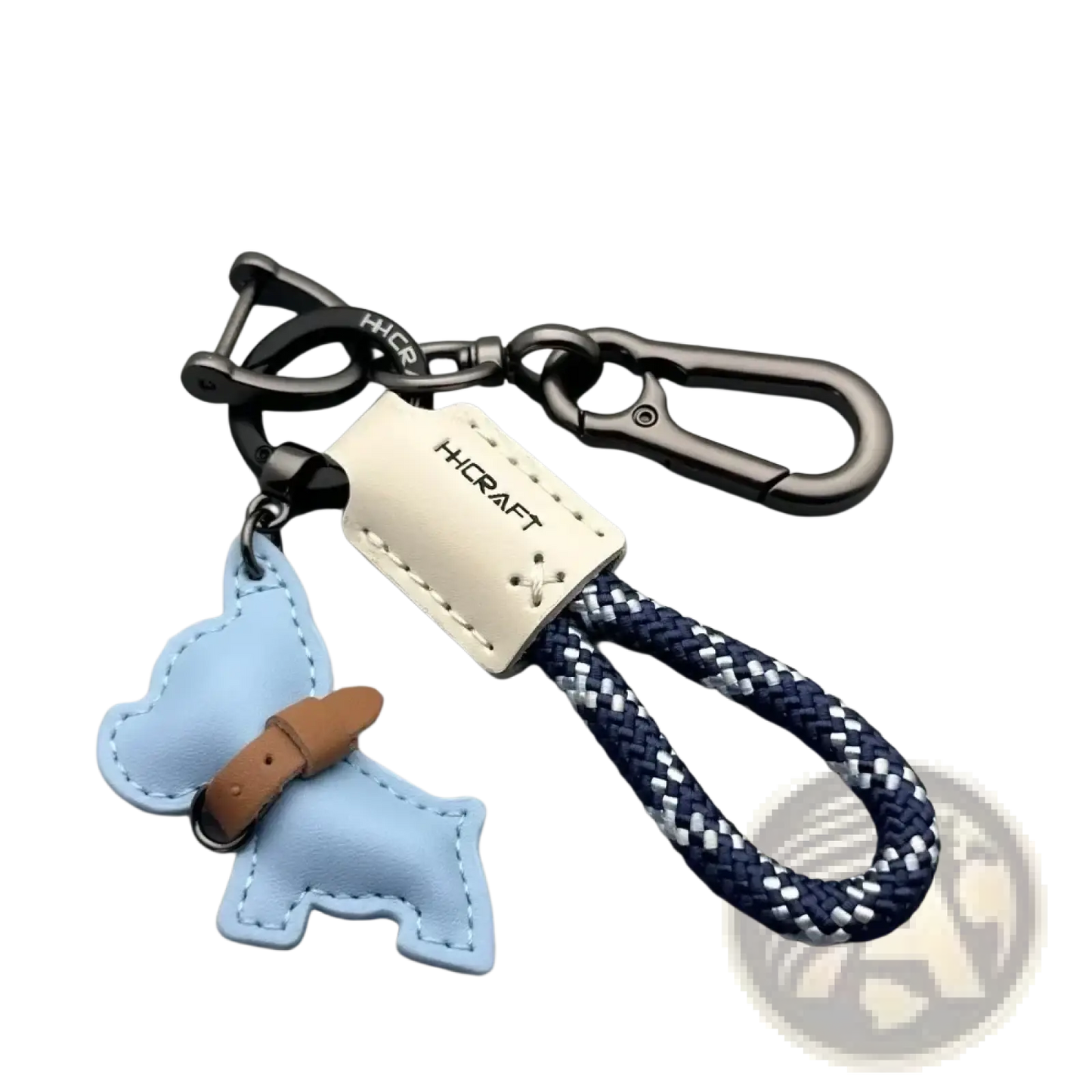 French Bulldog Leather Keychain
