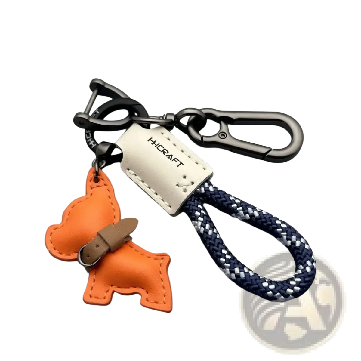 French Bulldog Leather Keychain