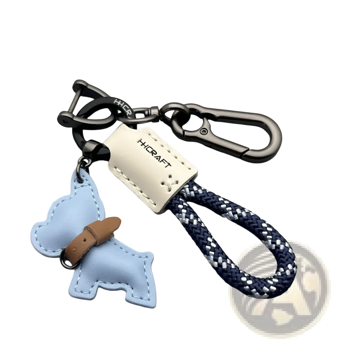 French Bulldog Leather Keychain