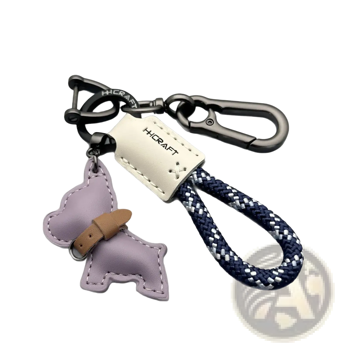 French Bulldog Leather Keychain