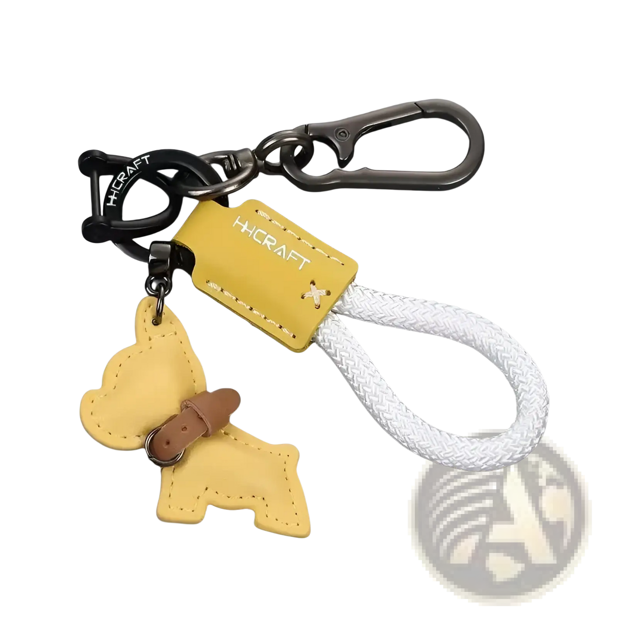 French Bulldog Leather Keychain