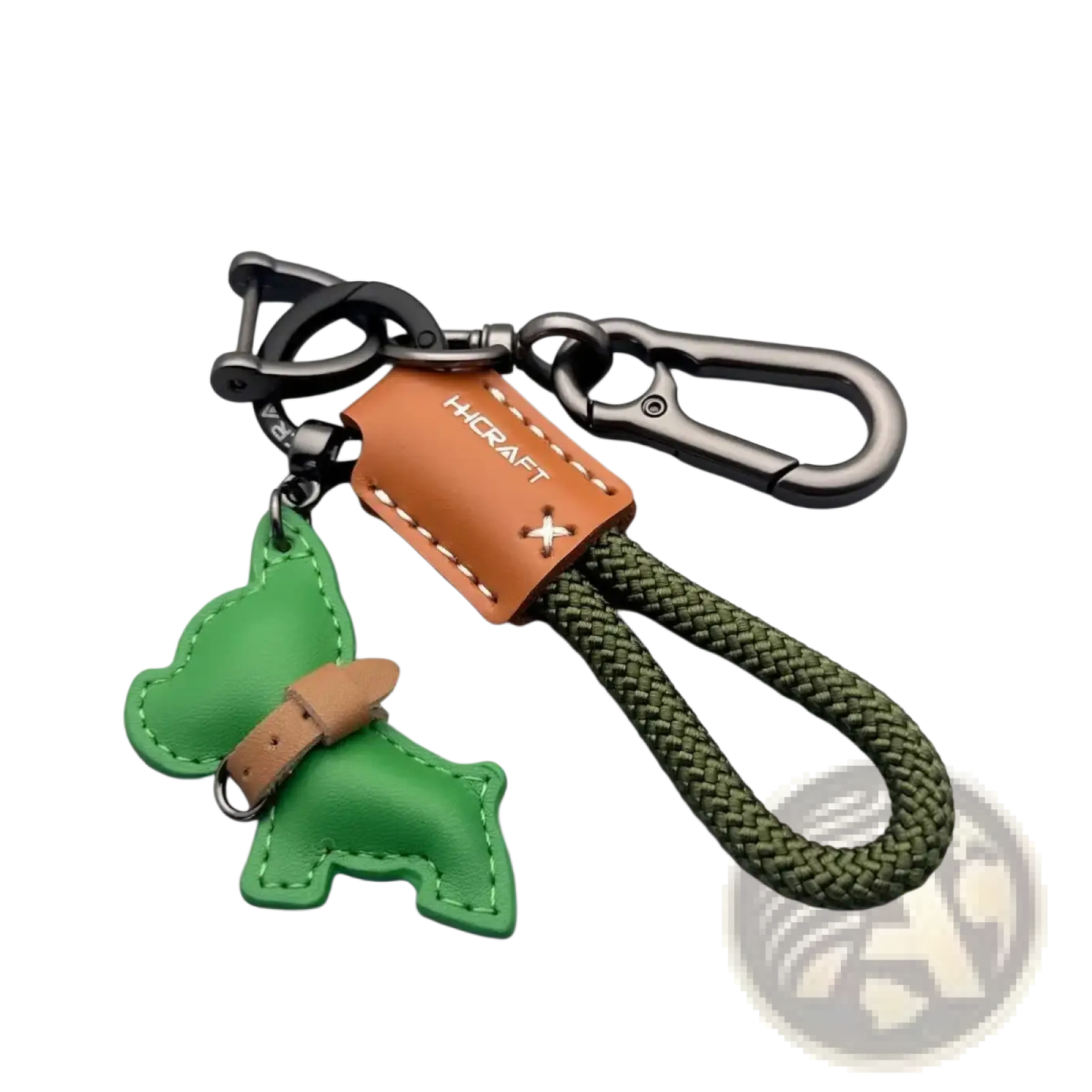 French Bulldog Leather Keychain