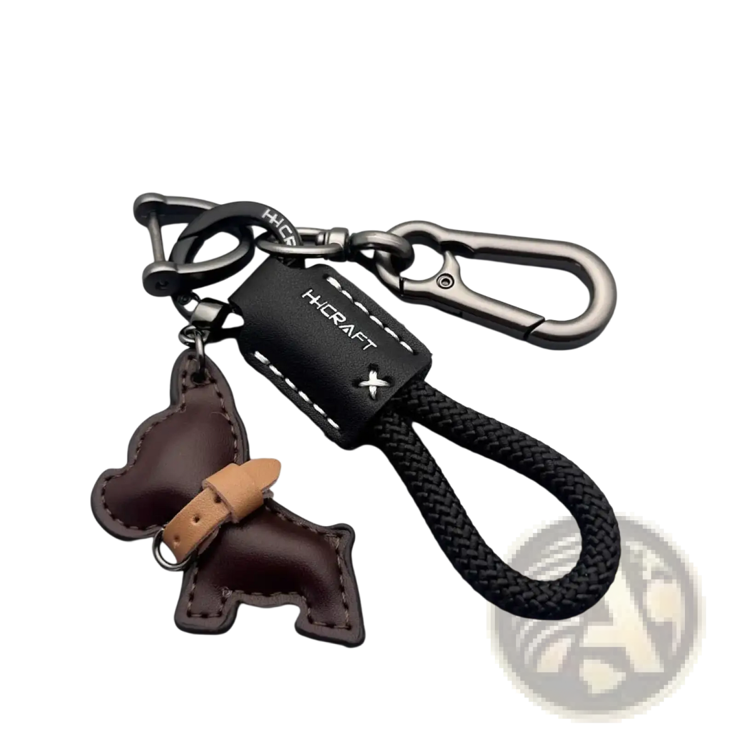 French Bulldog Leather Keychain