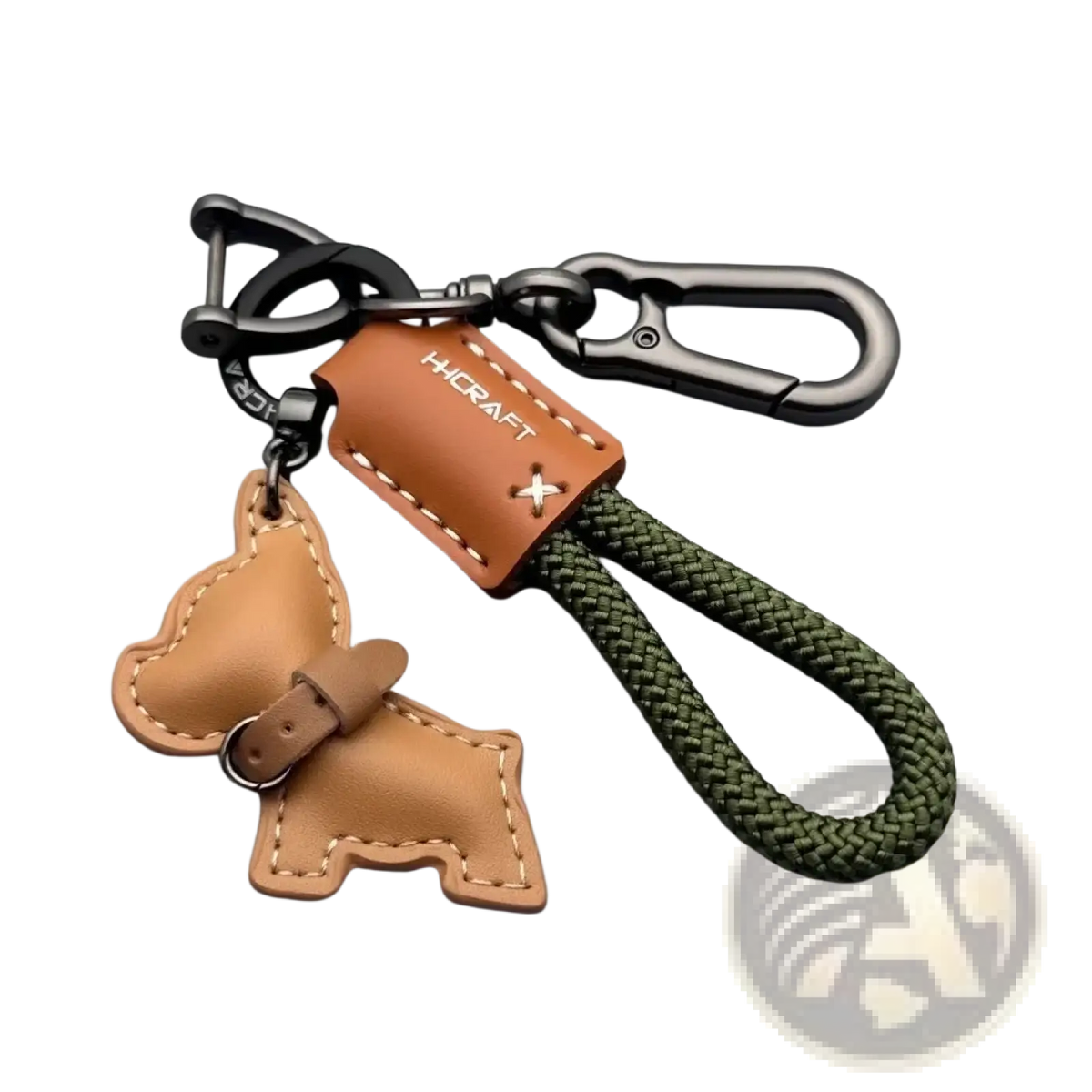 French Bulldog Leather Keychain