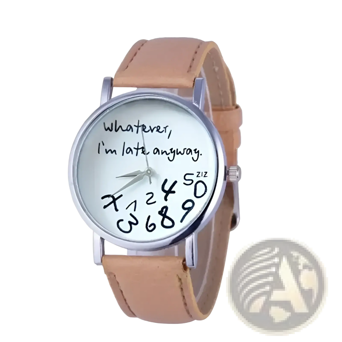 Funny Quote Leather Strap Women Watch