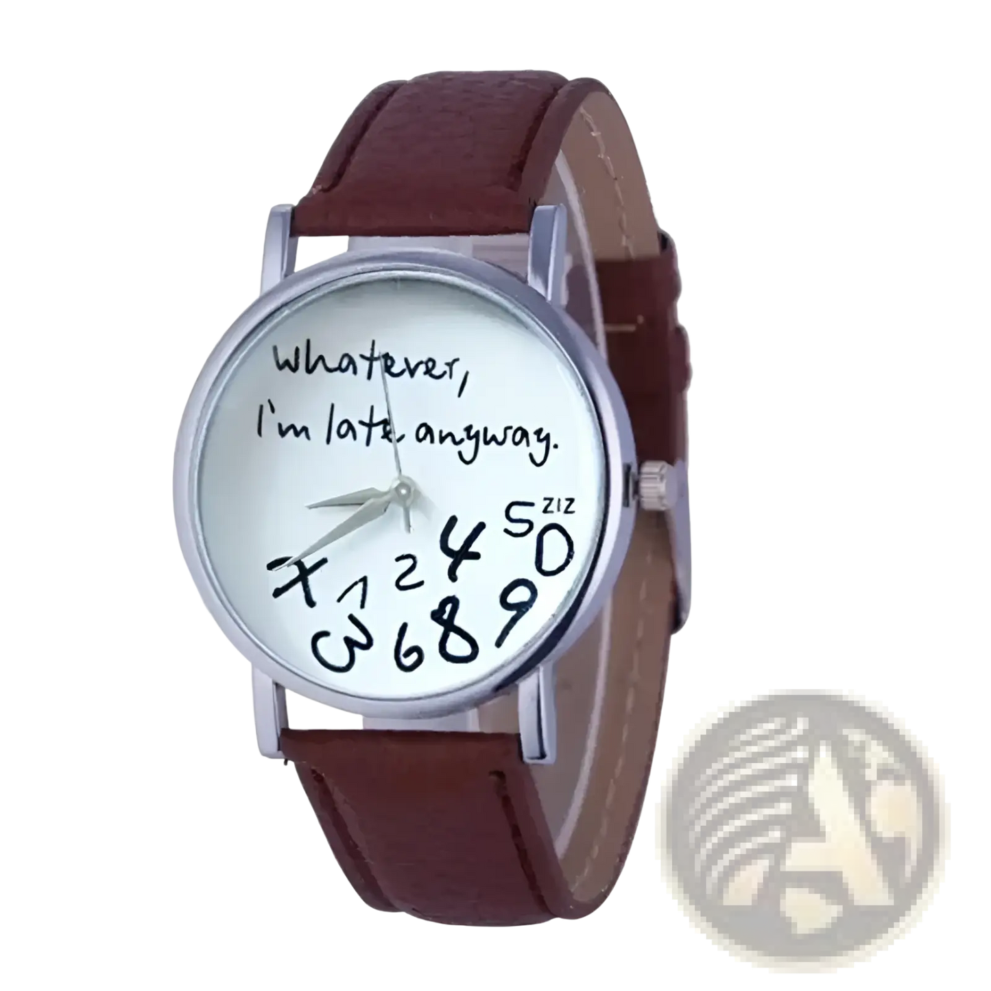 Funny Quote Leather Strap Women Watch