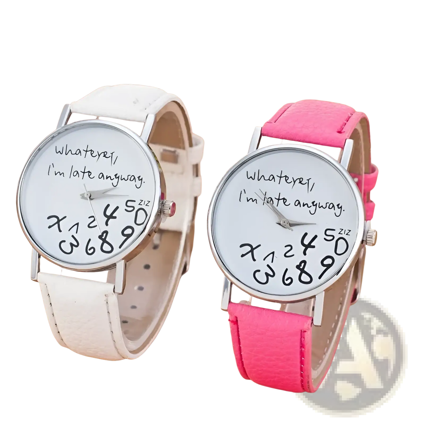 Funny Quote Leather Strap Women Watch