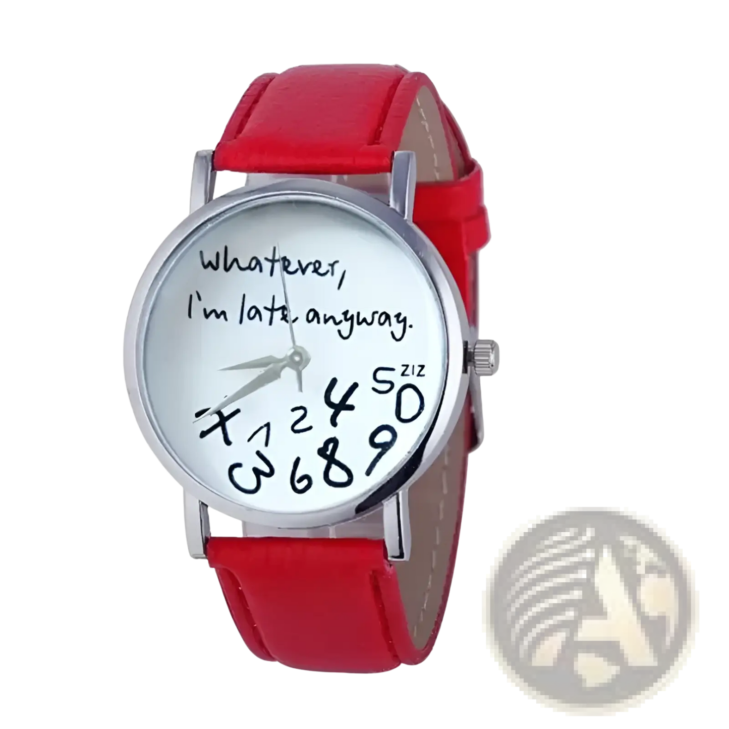 Funny Quote Leather Strap Women Watch
