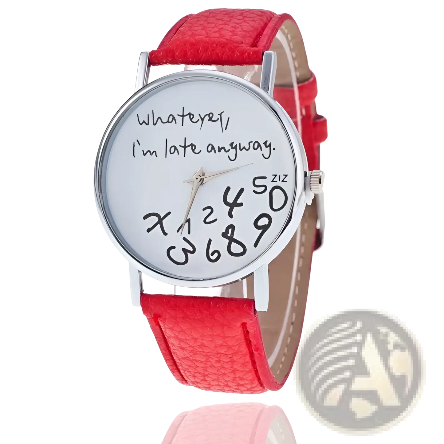 Funny Quote Leather Strap Women Watch