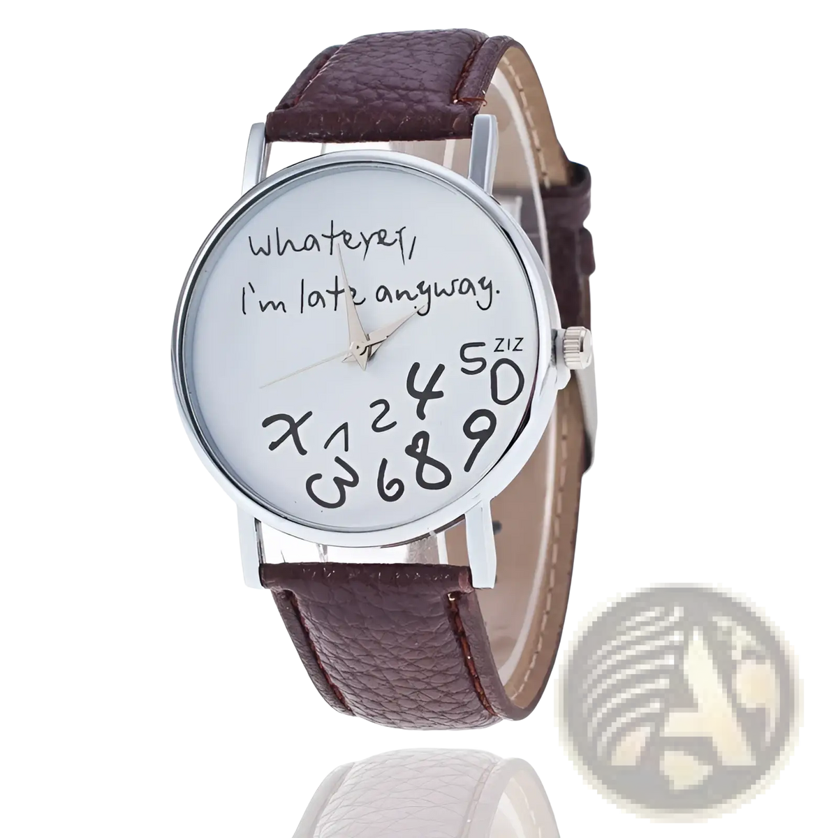 Funny Quote Leather Strap Women Watch