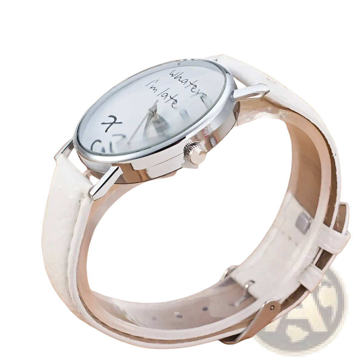 Funny Quote Leather Strap Women Watch
