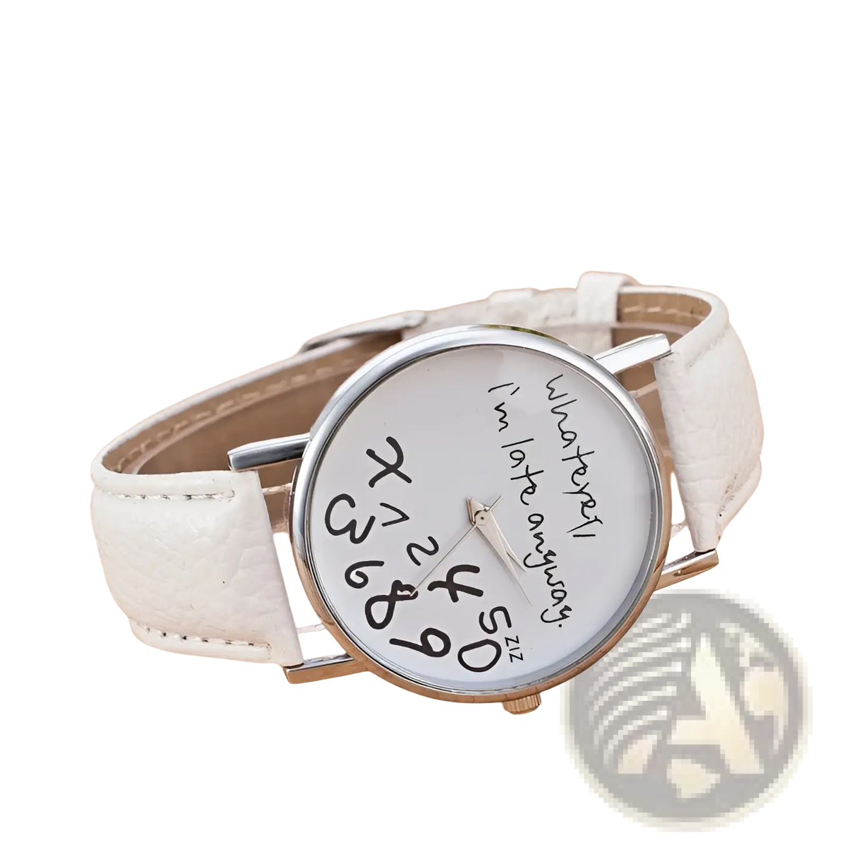 Funny Quote Leather Strap Women Watch