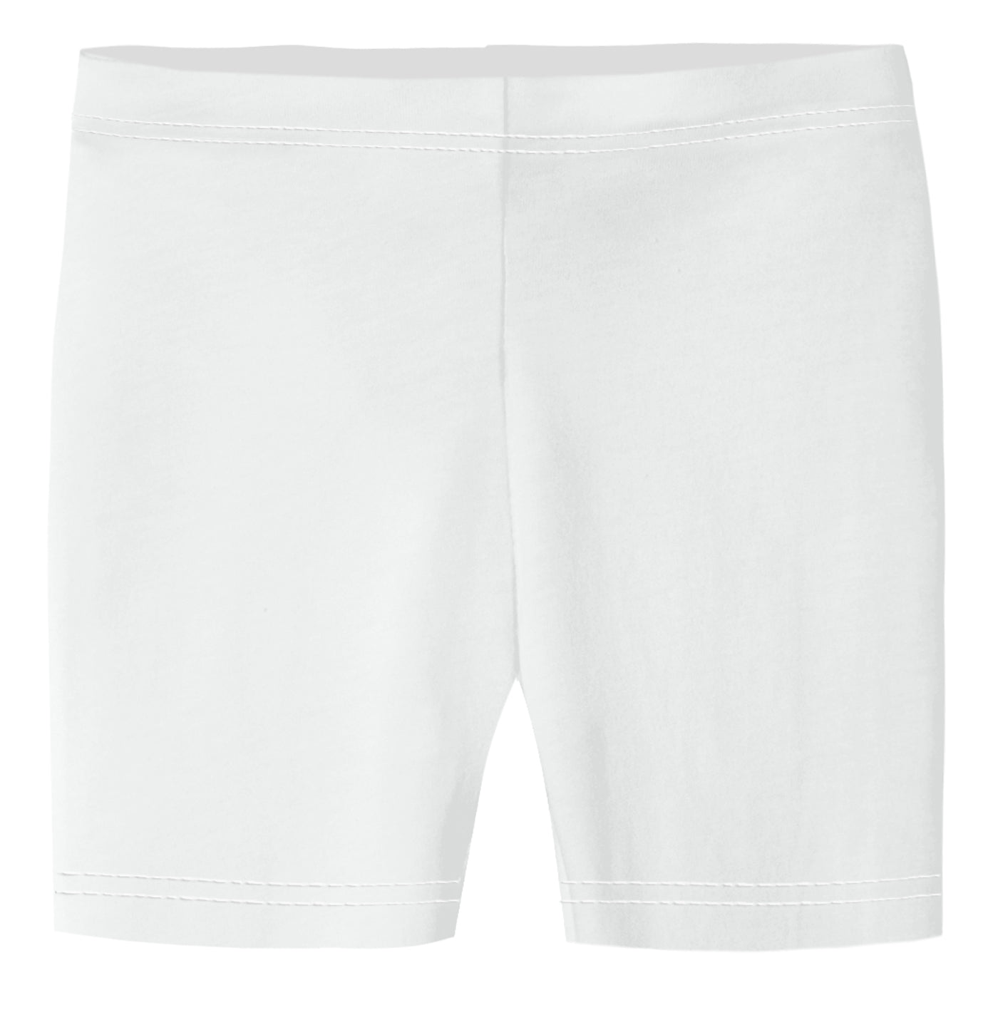 Girls Soft 100% Cotton Bike Shorts | White
