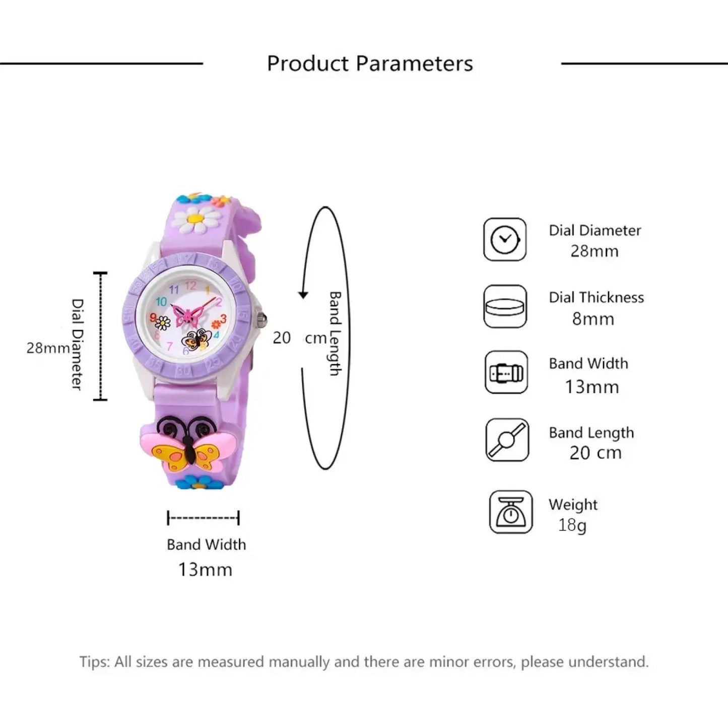 Girls Butterfly Silicone Quartz Watch