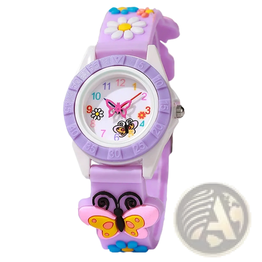 Girls Butterfly Silicone Quartz Watch