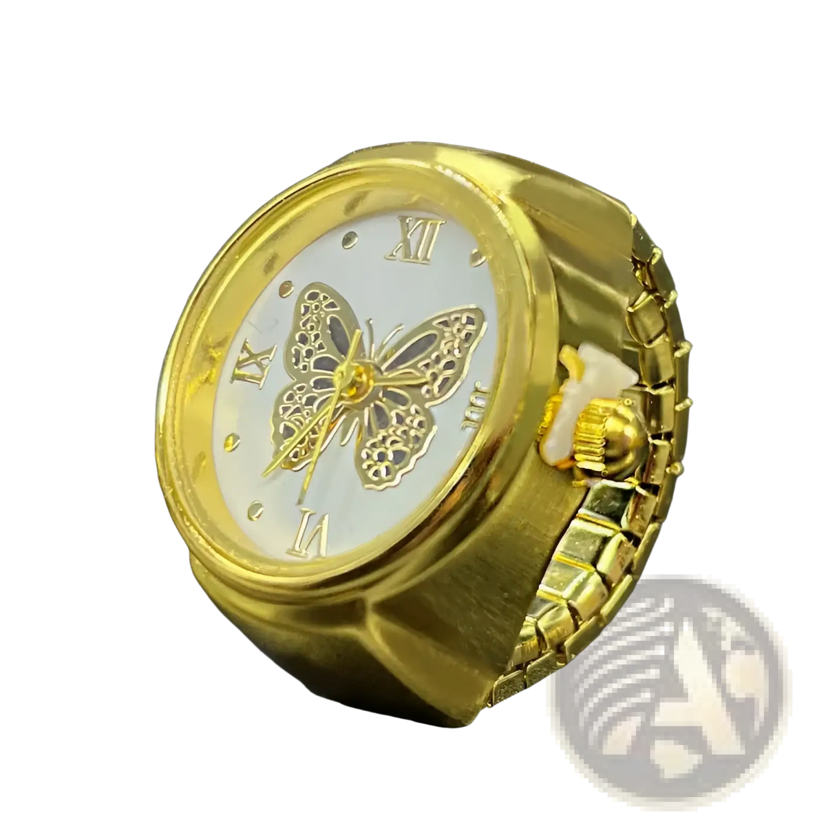 Gold Butterfly Watch Ring Stainless Steel Cute Jewelry