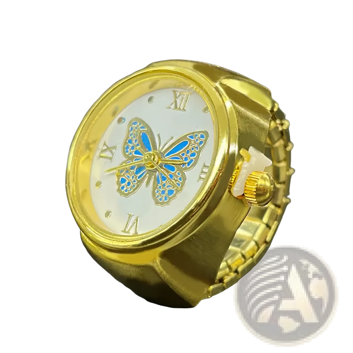 Gold Butterfly Watch Ring Stainless Steel Cute Jewelry
