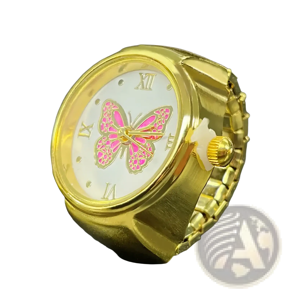 Gold Butterfly Watch Ring Stainless Steel Cute Jewelry