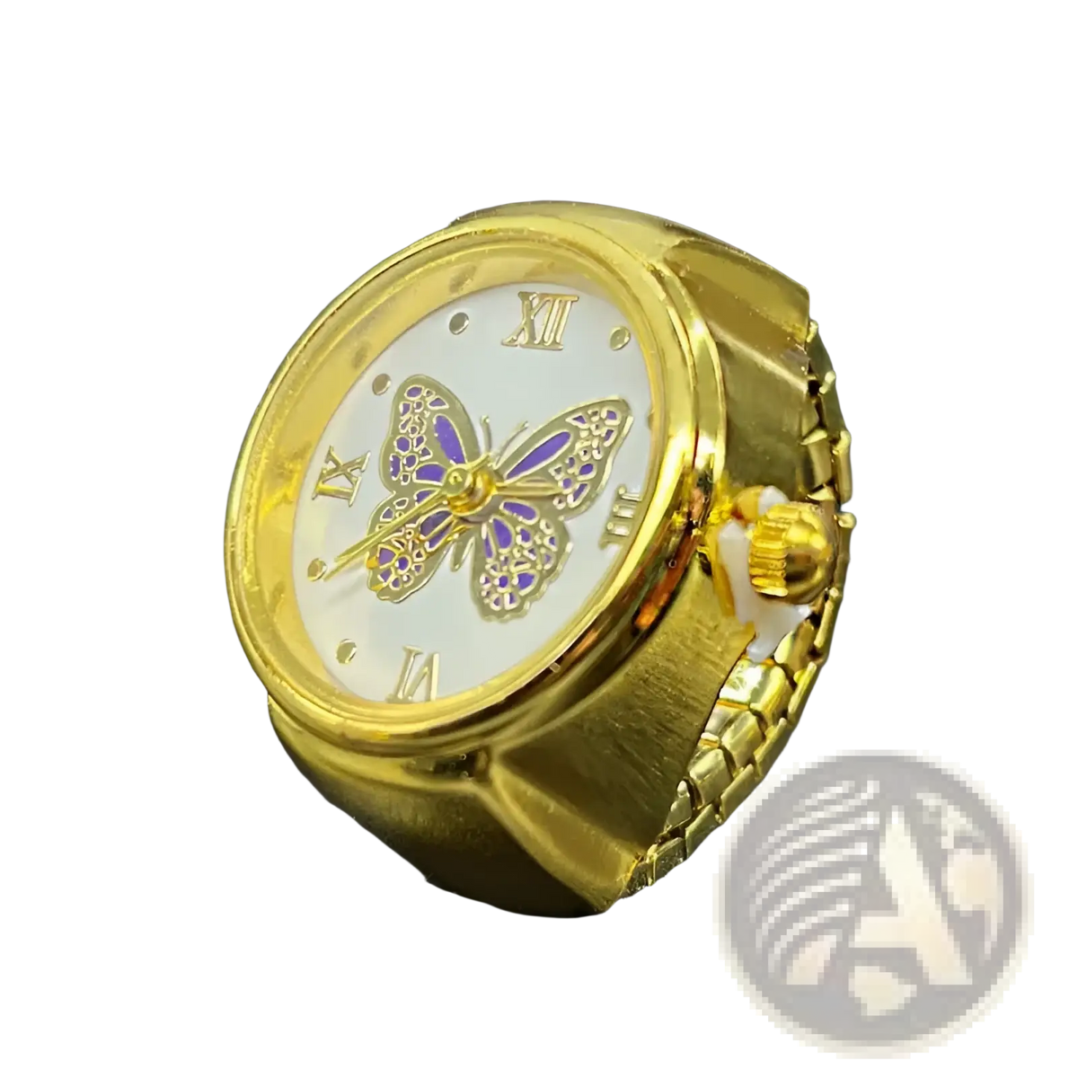 Gold Butterfly Watch Ring Stainless Steel Cute Jewelry