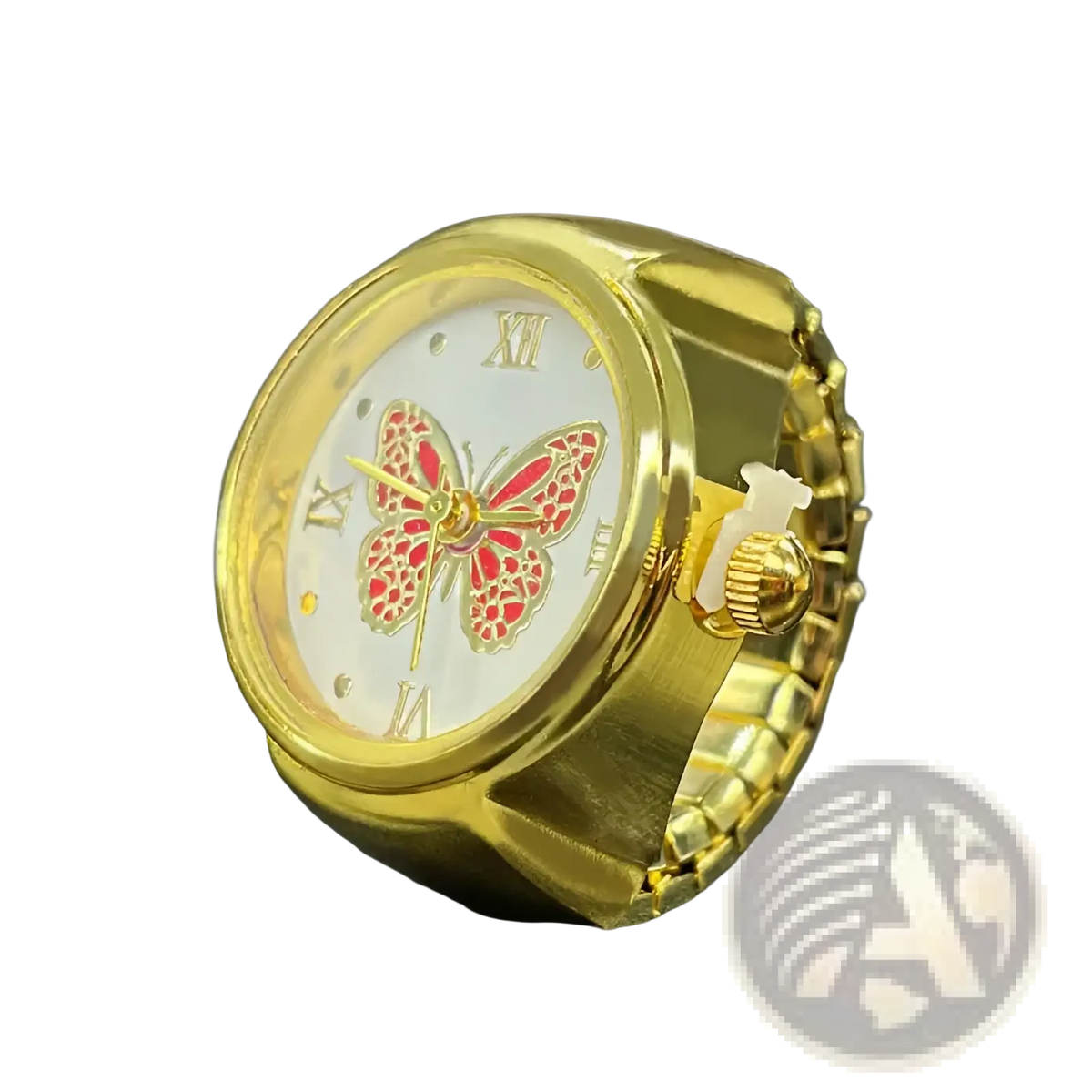 Gold Butterfly Watch Ring Stainless Steel Cute Jewelry