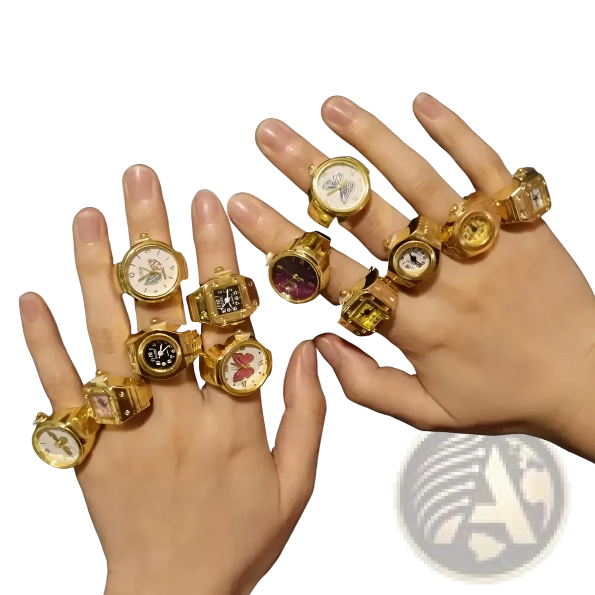 Gold Butterfly Watch Ring Stainless Steel Cute Jewelry