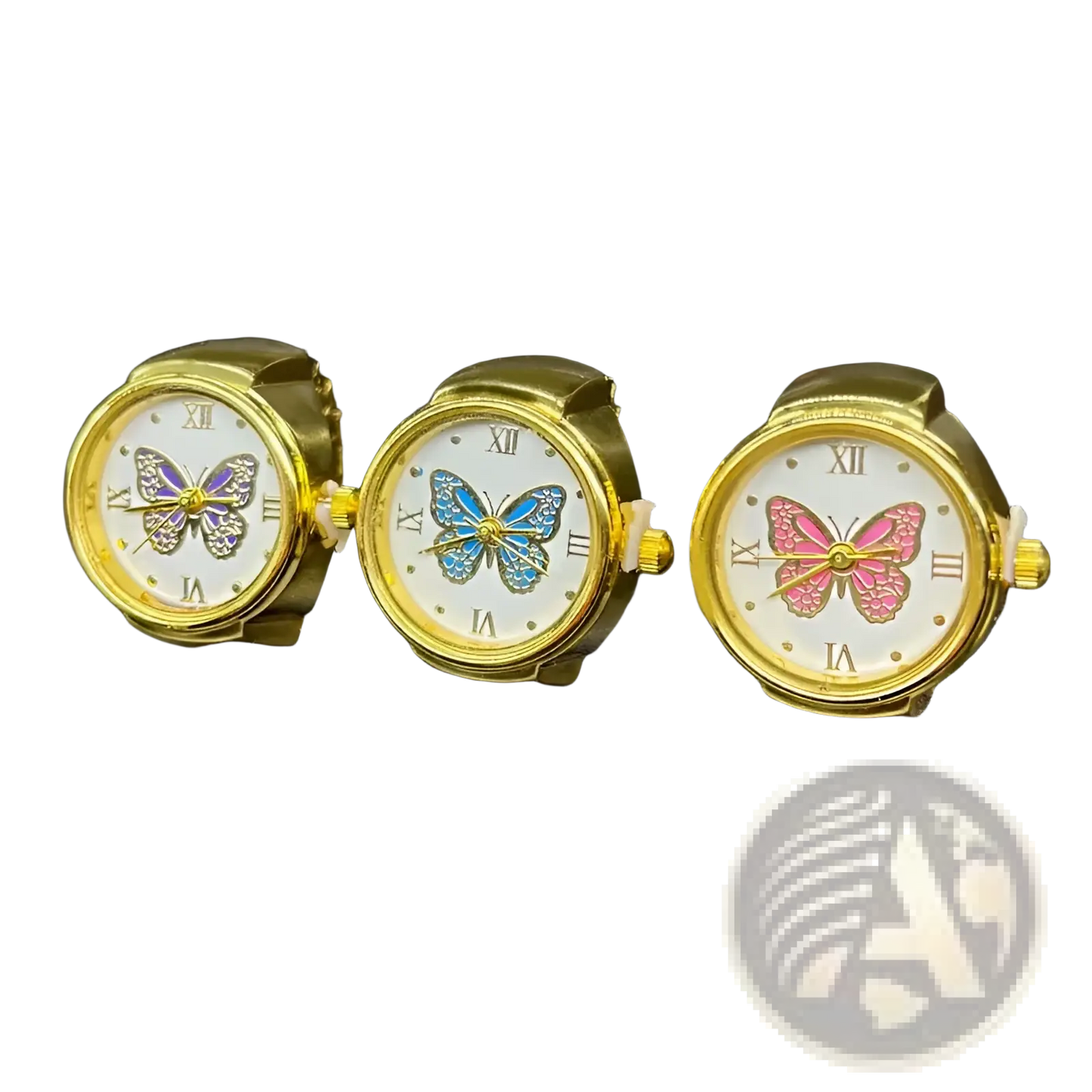 Gold Butterfly Watch Ring Stainless Steel Cute Jewelry