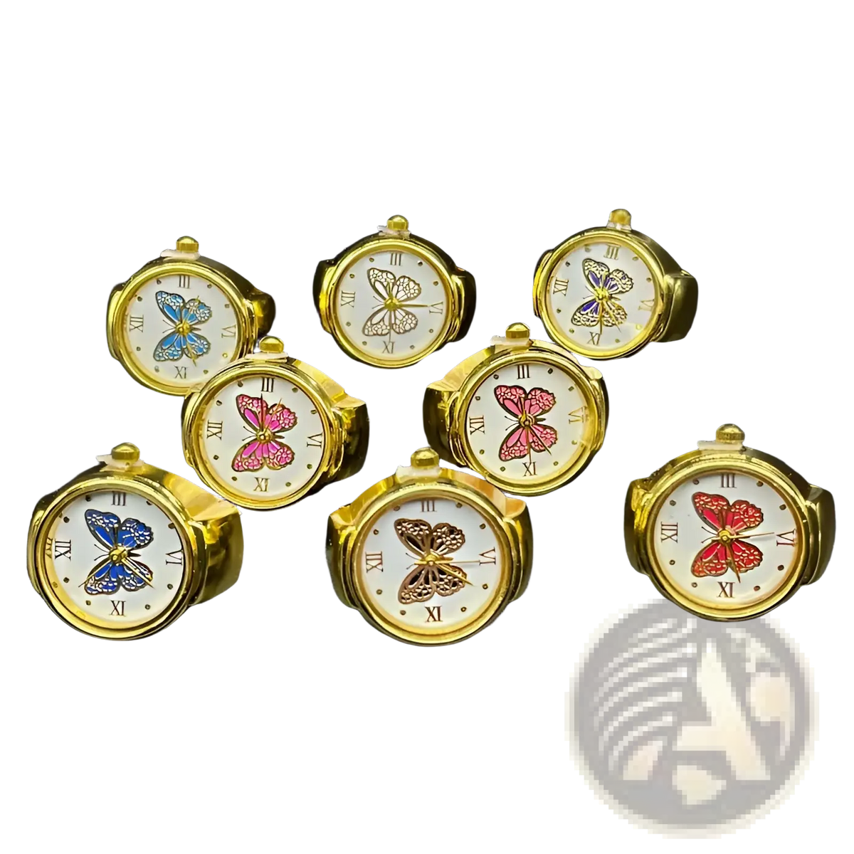 Gold Butterfly Watch Ring Stainless Steel Cute Jewelry