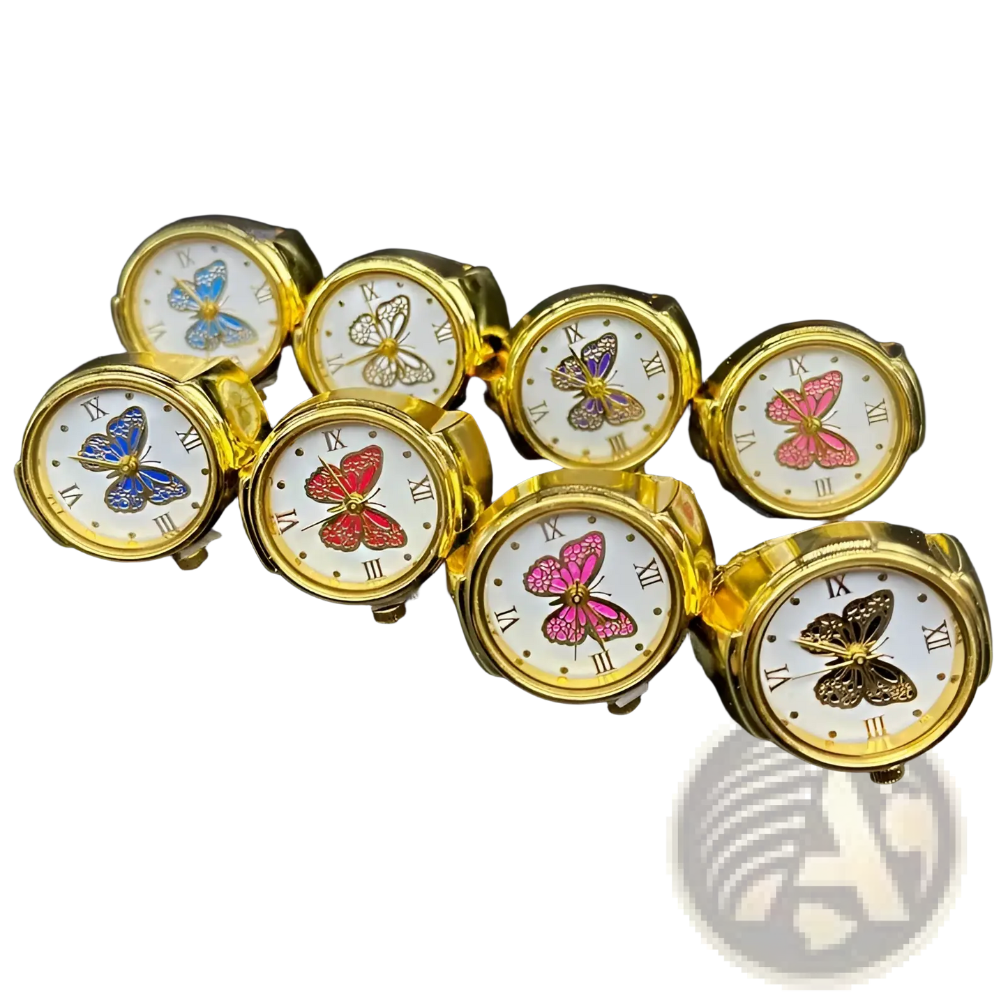 Gold Butterfly Watch Ring Stainless Steel Cute Jewelry