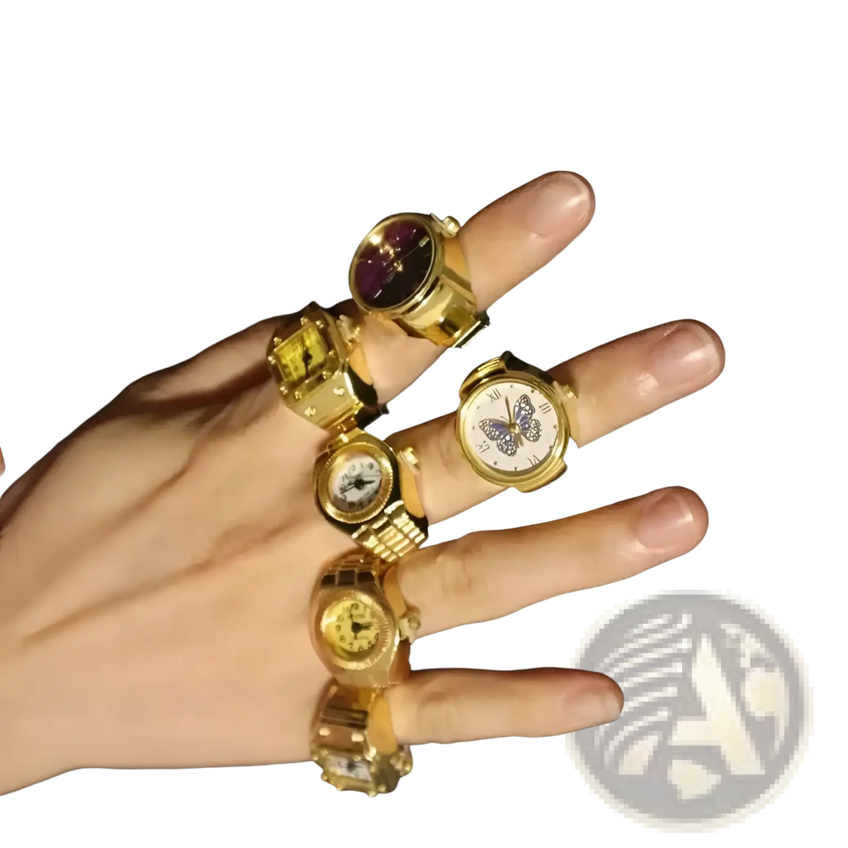 Gold Butterfly Watch Ring Stainless Steel Cute Jewelry
