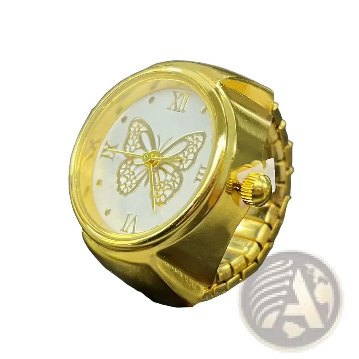 Gold Butterfly Watch Ring Stainless Steel Cute Jewelry