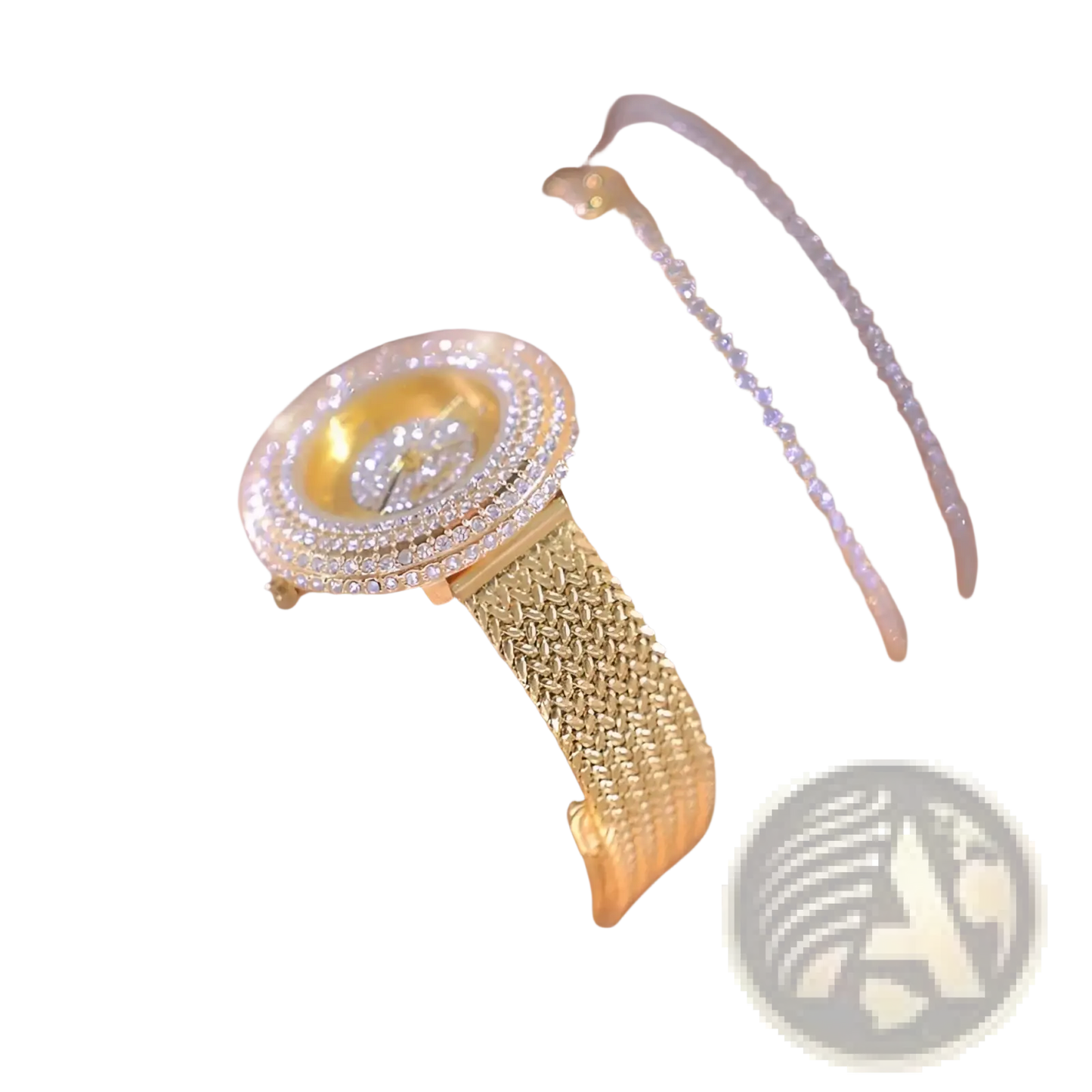 Gold Diamond Mesh Women Watch Luxury Waterproof