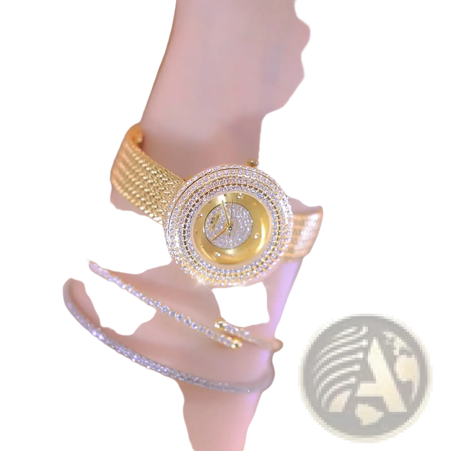 Gold Diamond Mesh Women Watch Luxury Waterproof