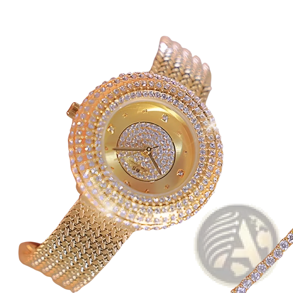 Gold Diamond Mesh Women Watch Luxury Waterproof