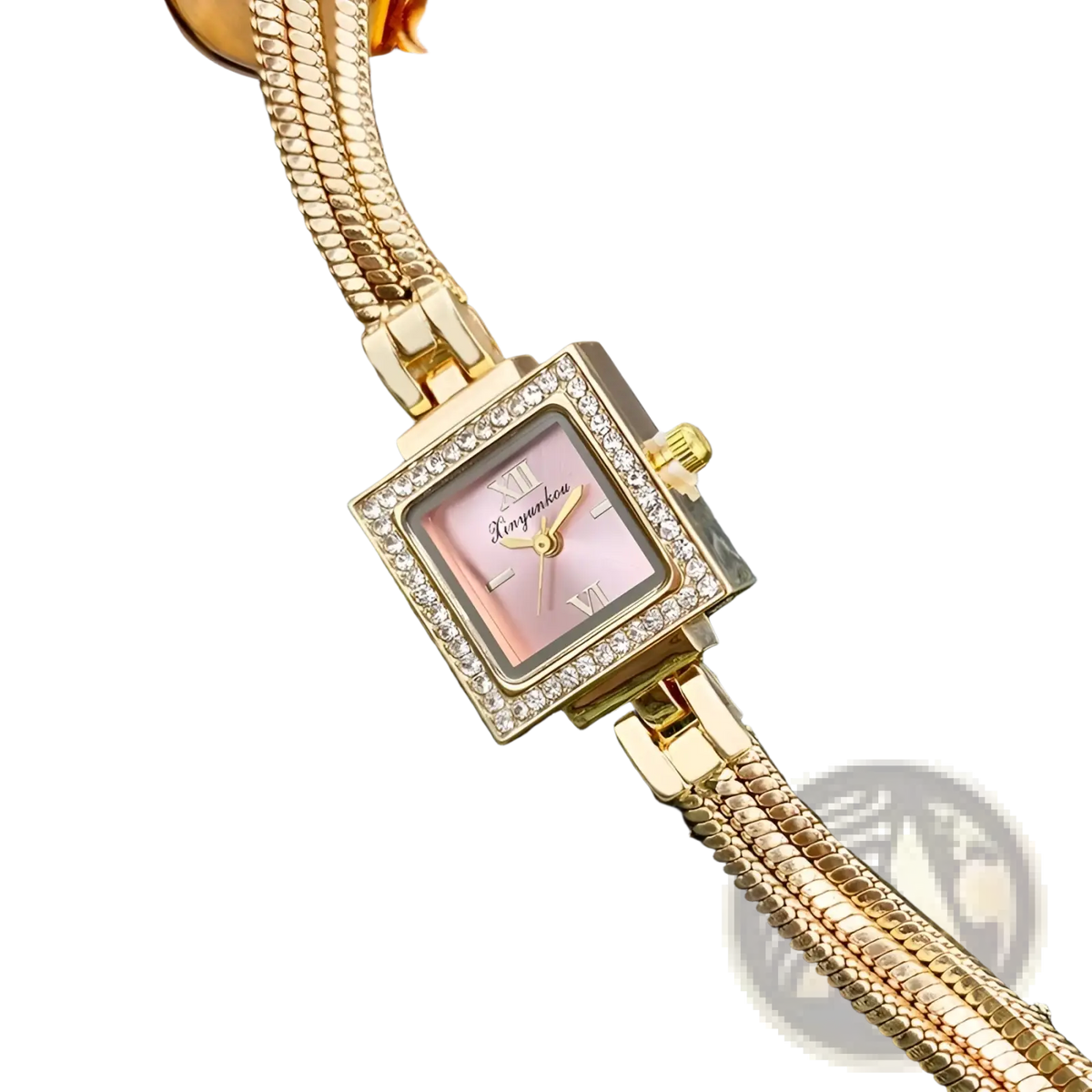 Gold Diamond Square Watch Vintage Fringe Strap