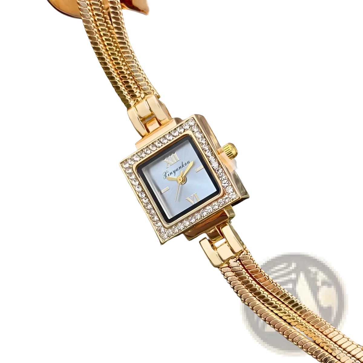 Gold Diamond Square Watch Vintage Fringe Strap